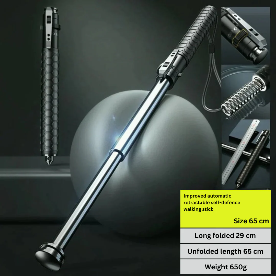 Automatic Hiking Walking Stick Safety Trekking Pole - Image 3