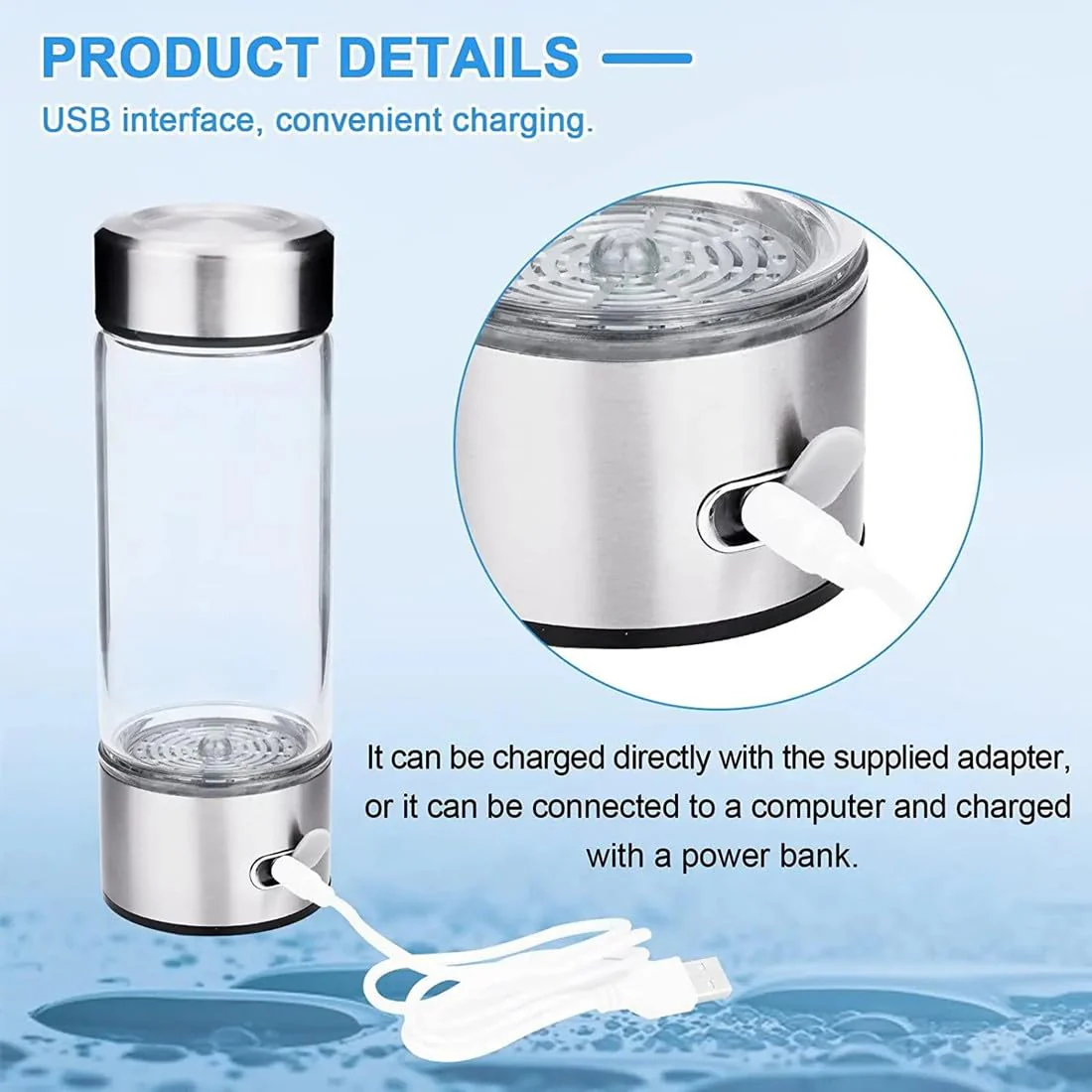 Hydrogen Water Bottle | Portable Rechargeable BPA-Free Alkaline Water - Image 4