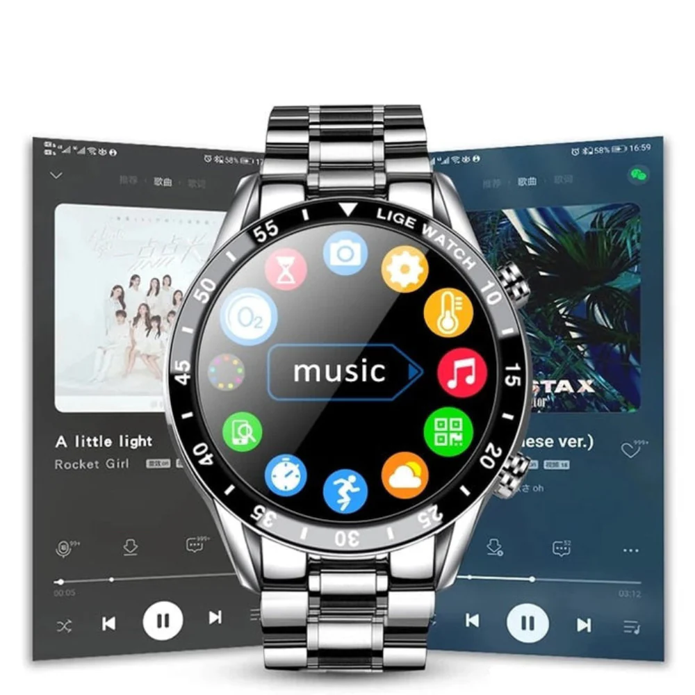 Smartwatch Stainless Steel Modern Health Tracker - Image 4