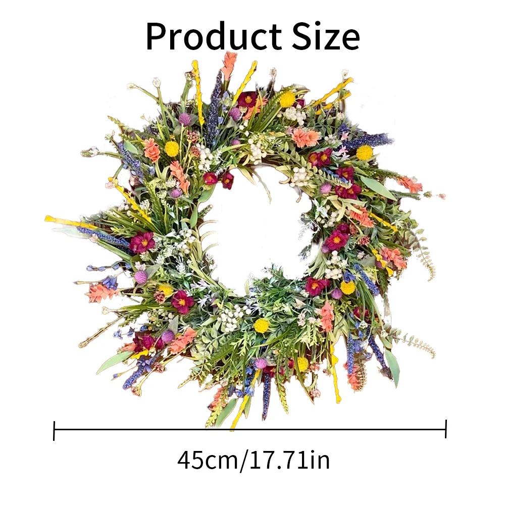 Vibrant Bloom Door Wreath | Handmade Floral Decor - Image 6